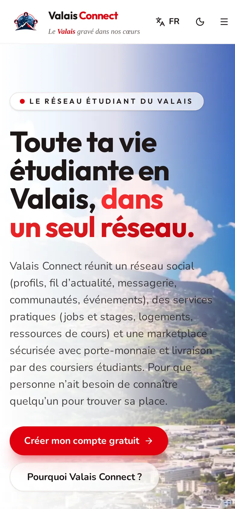 Valais Connect sur mobile