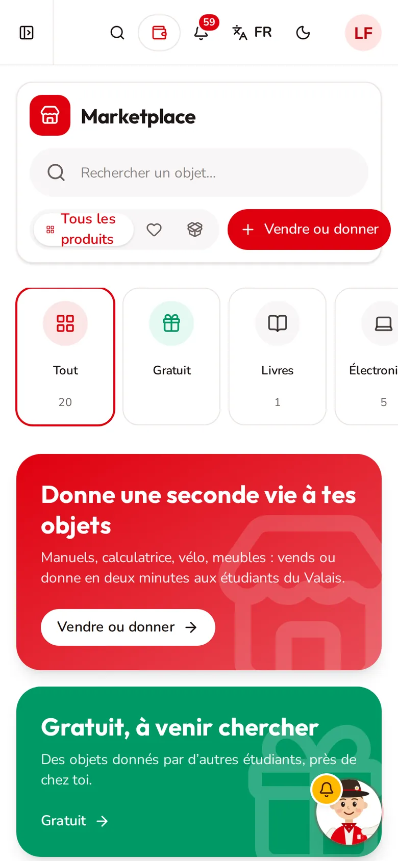 Valais Connect sur mobile : marketplace