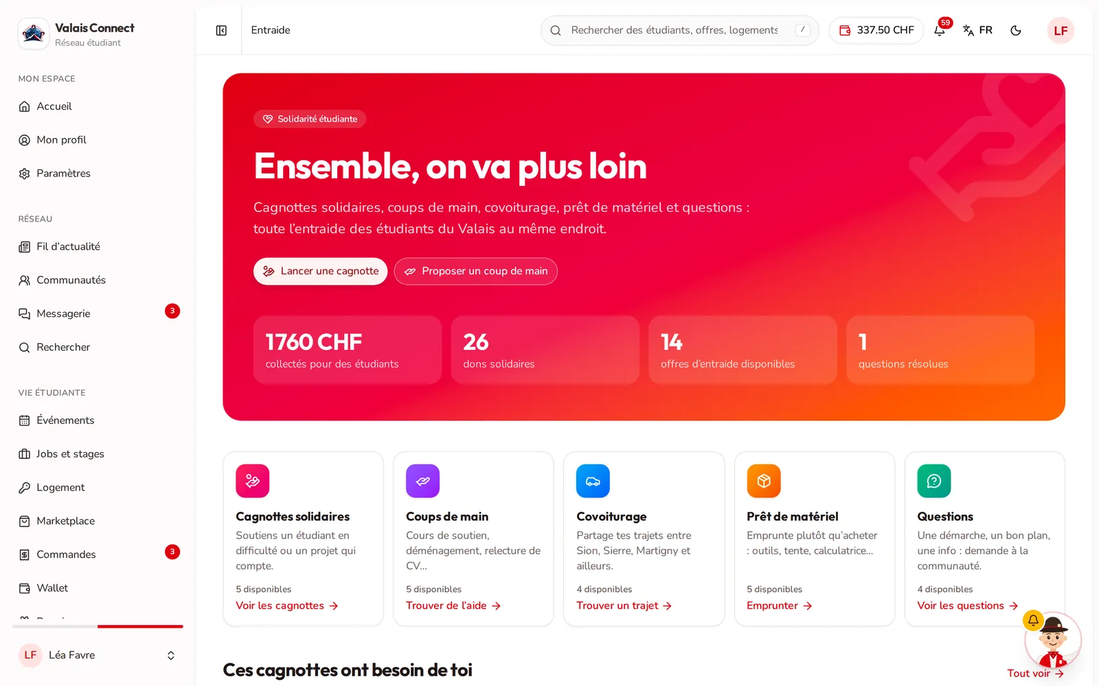 Valais Connect : espace d'entraide étudiante