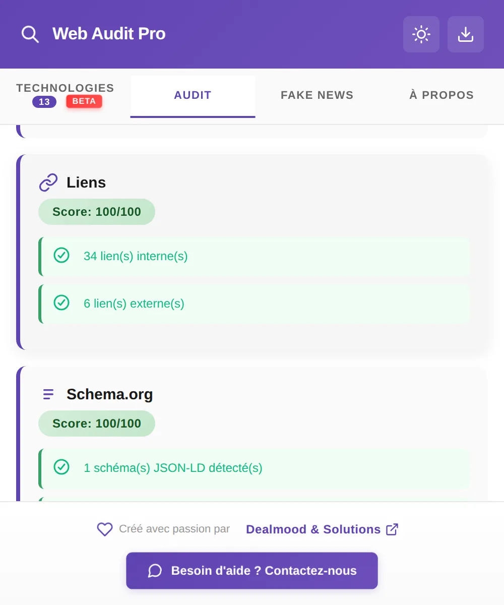 Web Audit Pro : score d'éco-conception EcoIndex avec empreinte carbone et eau